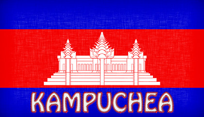 Image showing Flag of Cambodia stitched with letters