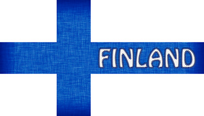 Image showing Flag of Finland stitched with letters