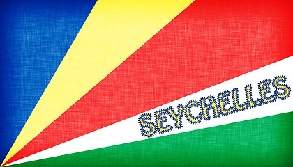 Image showing Flag of the Seychelles stitched with letters