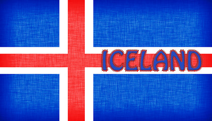 Image showing Flag of Iceland stitched with letters
