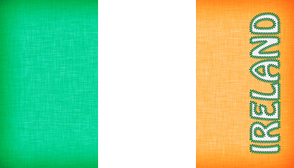 Image showing Flag of Ireland stitched with letters