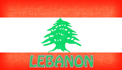 Image showing Flag of Lebanon stitched with letters