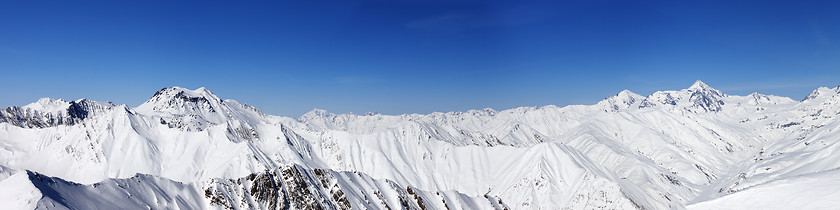 Image showing Panorama of snow winter mountains