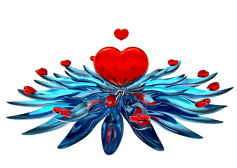 Image showing flower from hearts and leaves