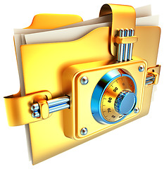 Image showing folder with golden lock