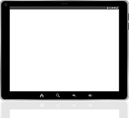 Image showing Black digital tablet pc on white background