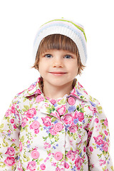 Image showing Portrait of a charming little girl in a cap