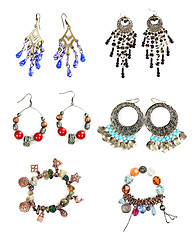 Image showing woman jewelry collection on white background