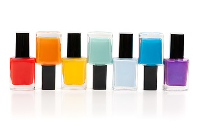 Image showing Group of nail polishes isolated on white