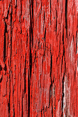 Image showing Old red wood cracked texture