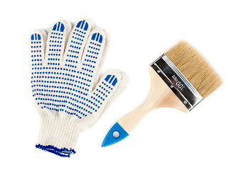 Image showing two hands using a paint brushes
