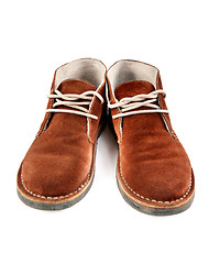 Image showing a pair of brown suede shoes