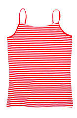 Image showing Front view of red stripped shirt