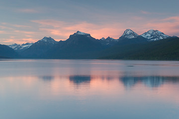 Image showing Sunset, Lake McDonald