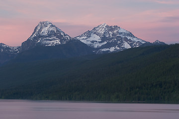 Image showing Sunset Lake McDonald