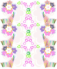 Image showing Seamless flower retro background pattern