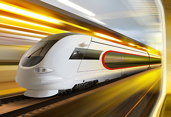 Image showing super streamlined train in tunnel