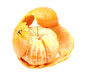 Image showing One fruit of orange tangerine with skin