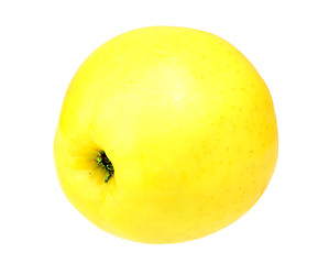 Image showing Single a fresh yellow apple