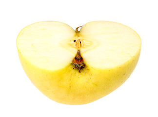 Image showing Horizontal slice of a fresh yellow apple