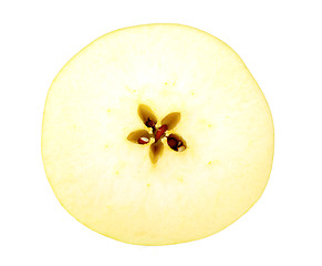 Image showing Circle slice of a fresh yellow apple