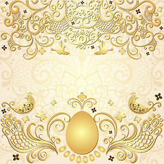 Image showing Gold easter vintage frame