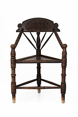 Image showing Antique wooden corner chair