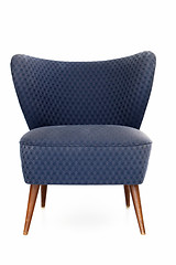 Image showing Retro blue upholstered chair