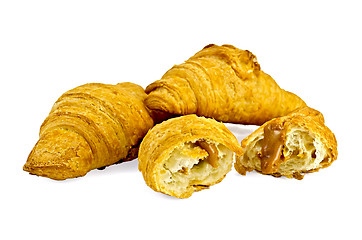 Image showing Croissants with sweetened condensed milk