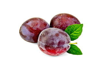 Image showing Plum red with leaves