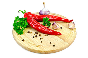 Image showing Spice with hot pepper on the board
