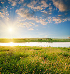 Image showing sunset over river