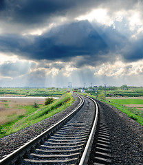 Image showing railroad to horizon
