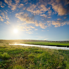 Image showing sunset over river