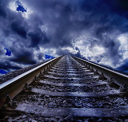 Image showing railroad at night