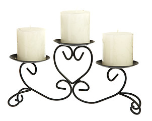 Image showing Candlestick with candles on a white background