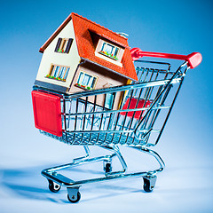 Image showing shopping cart and house