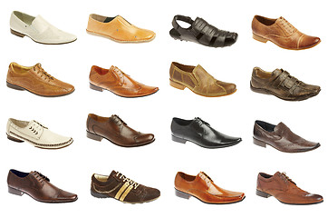 Image showing Sixteen man's shoes