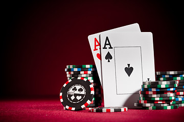 Image showing chips and two aces