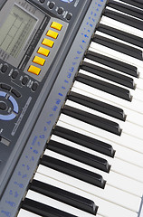 Image showing Keys of a musical instrument. Synthesizer.