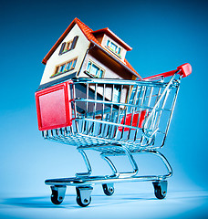 Image showing shopping cart and house