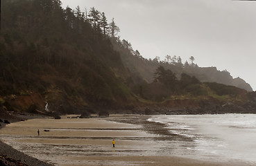 Image showing People Walking, Indian Beach, Winter