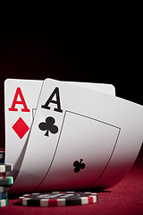 Image showing chips and two aces