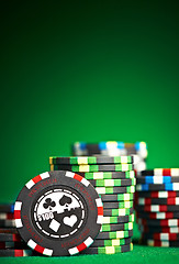 Image showing gambling chips with copy space