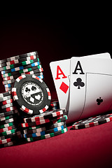 Image showing chips and two aces