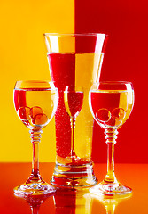 Image showing Wine-glasses with water