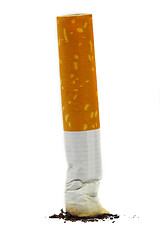 Image showing The extinguished stub of a cigarette. A bad habit. 