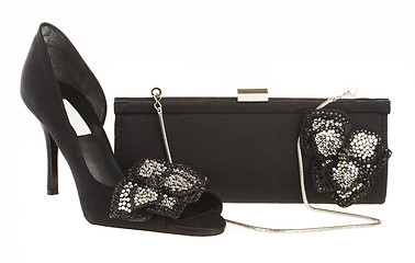 Image showing Female shoes and handbag