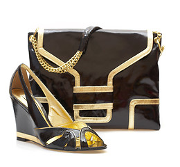 Image showing Female shoes and handbag