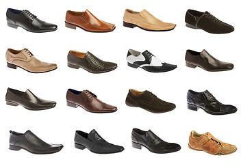 Image showing Sixteen man's shoes